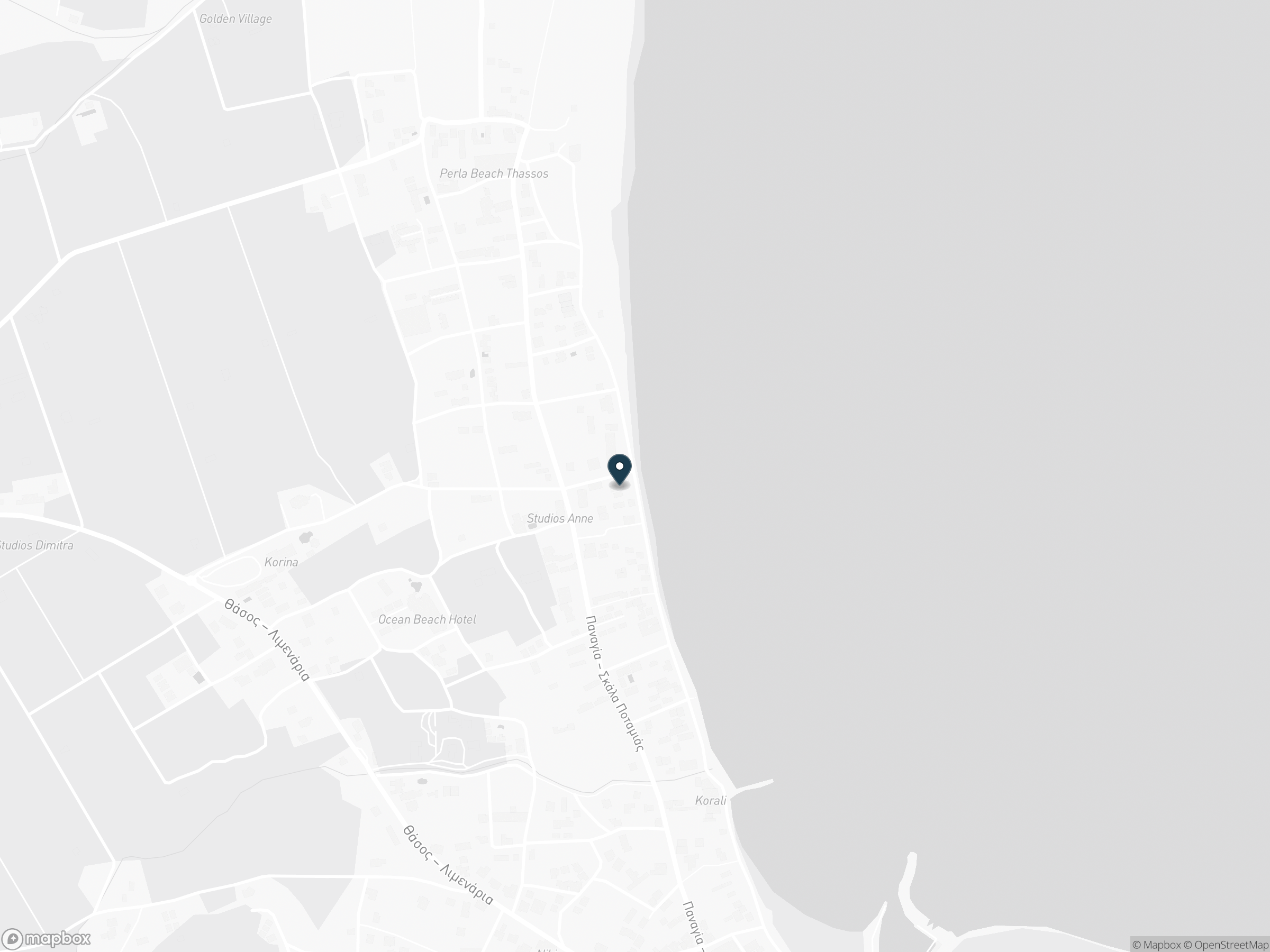 Map centered on Golden Beach, Thassos