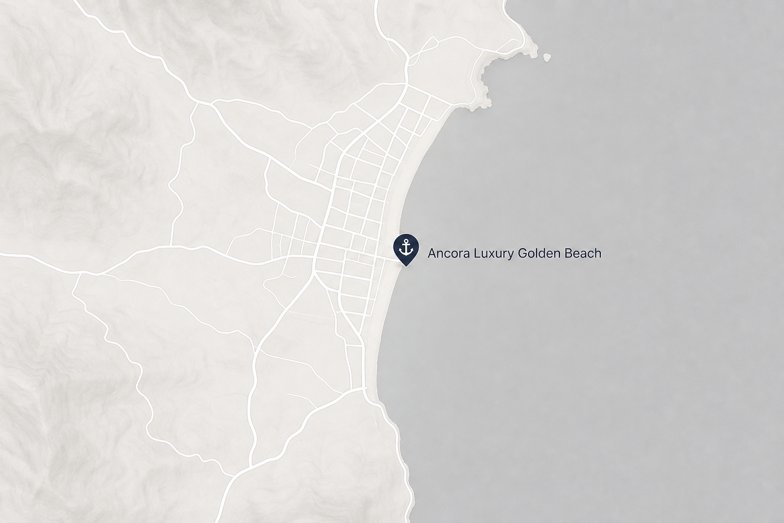 Map centered on Golden Beach, Thassos